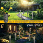 Dazzle Bright Solar Pathway Lights Outdoor, 12 Pack LED Warm White Waterproof Solar Powered Landscape Lights for Walkway Driveway Lawn Patio Yard Garden
