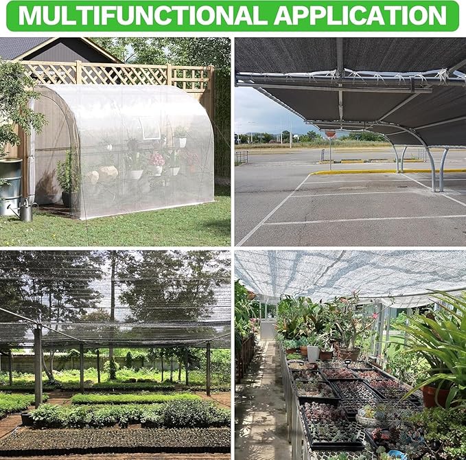 ColourTree 70% Black Shade Cloth Custom Size 15FT x 52FT Mesh Tarp, UV Resistant Netting with Upgrade Grommets for Plant Cover, Greenhouse, Chicken Coop, Barn, Kennel, Garden. (We Make Custom Size)