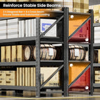 68” W Metal Shelf Heavy Duty, 8000LBS Metal Garage Shelving Units, 4 Tier Storage rack shelves, Steel Industrial Shelving , Adjustable Standing Shelf for Basement/Warehouse 68"W x 24"D x 64"H, Black