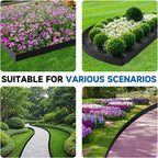 19.7Ft.Galvanized Steel Landscape Edging(6-Pack)-8"x39.4" Metal Garden Edging,7 Clips&Gloves,Hammer-in,No Dig,Rustproof,for Landscaping,Tree Rings,Garden,Yard&Pathway–Black