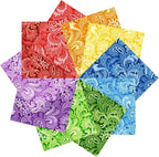 8"x 8" 50 PCS 100% Cotton Floral Fabric Squares Bundles Quilting Supplies for Sewing DIY & Quilt Beginners— Paisley