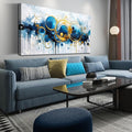 JKWALL77 Big Wall Paintings for Living Room - Blue Abstract Canvas Wall Art - Modern Wall Decor Ready to Hang Size 29" x 59"