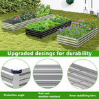 Easllre 2PCS 7x3x1ft Galvanized Raised Garden Bed,Outdoor Planter Box Metal Patio Kit Planting Bed for Vegetables Flowers Herb,Silver