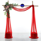 MDS Halloween Chiffon Draping Fabric - 2 Panel, 30" Wide x 30ft Long - Sheer Spooky Arbor & Canopy Drapery for Haunted House Backdrops, Party Ceilings, DIY Costumes & Themed Events - Red