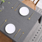 maxmill Flaxy Faux Linen Tablecloth with 2-Tone Slubby Texture Wrinkle Free Anti-Shrink Soft Table Cloth for Kitchen Dining Tabletop for Outdoor and Indoor Use Rectangle 60 x 84 Inch Charcoal