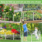 10 Pack White Decorative Garden Fence, 17in(H) x 10ft(L), with Ground Stake