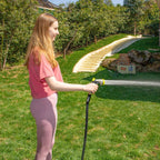 Fevone 50 ft x 5/8" Heavy Duty Garden Hose, Kink-Free Hybrid Polymer Water Hose, Lightweight Outdoor Hose with 3/4" Brass Fittings, Leak-Free Connection, All Weather Flexible
