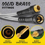 Bionic Steel Pro 25 FT Garden Hose with Nozzle, 304 Stainless Steel Metal Water Hose 25Ft, Flexible Hose, Kink Free, Lightweight and Durable, Crush Resistant Fitting, Easy to Coil, 500 PSI 2025 Model