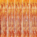 GOER 3.2 ft x 8.2 ft Metallic Tinsel Foil Fringe Curtains Party Photo Backdrop Party Streamers for Birthday,Graduation,New Year Eve Decorations Wedding Decor (5 Packs,Orange)