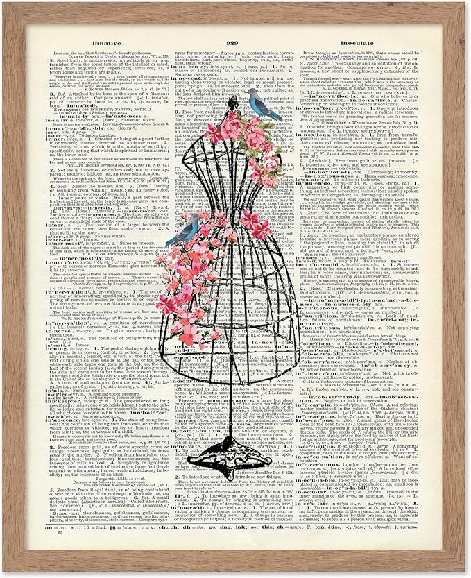 Poster Master Mannequin Print - Fashion Poster - Dictionary Art - Great Gift for Men, Women & Dressmaker - Sewing & Flower Art - Chic Decor for Living Room, Dorm or Office - 11x14 Beige Framed