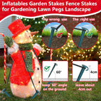 Vicenpal 24 Pcs 7 Inch Plastic Yard Stakes Inflatables Heavy Duty Plastic Garden Stakes for Tent Ground Replacement Outdoor Fence Lawn Pegs Landscape Staples Halloween Christmas Decorations (Green)