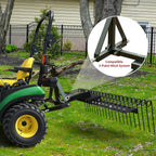 5FT Durable Pine Straw Rake Steel Spring Landscape Rake Fits 2" Receiver for Lawn Tractors or ATV/UTV，Black