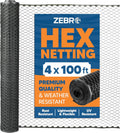 Zebro Plastic Chicken Wire Fence – Flexible Poultry Netting & Garden Fence for Large Chicken Coops, Farm Use, Pet Enclosures & Agriculture – Weatherproof & Rust-Free - 4' x 100' Black