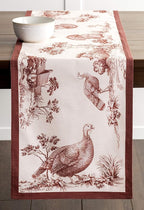 Maison d' Hermine Table Runner 100% Cotton Double Layer Table Runners 72 inches Long for Thanksgiving Christmas Decorations Home Kitchen Dining Party Wedding (Holy Jouy - Brown, 14.5" x 72")