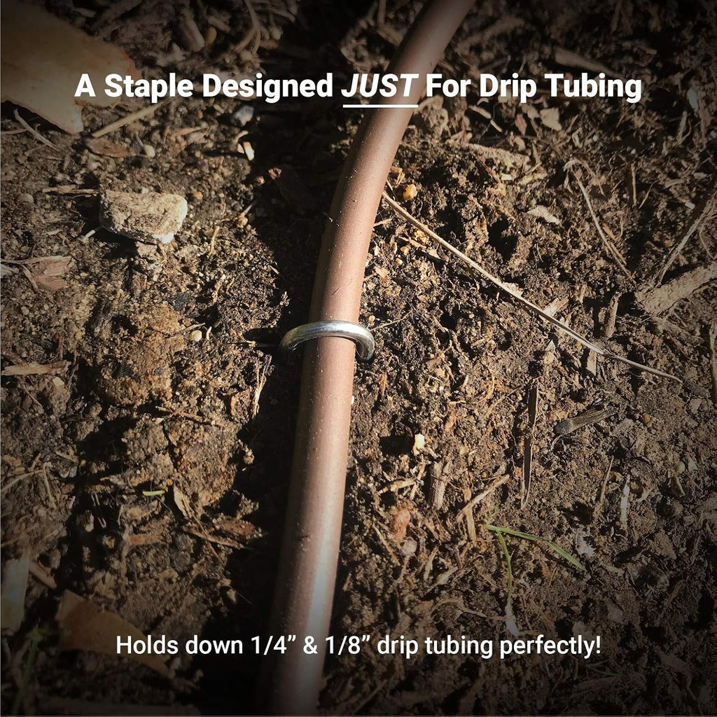 Sandbaggy DRIP TUBING Stakes Landscape Staples | 5 inch Length | Drip Anchors | Landscape Pins | Lawn Nails | Garden Stakes | Hold Drip Tubing Up to 1/4" Diameter | 14-Gauge Standard | Pack of 500