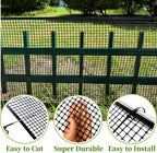 PotatoLife Plastic Wire Mesh Fence, Balcony Fence for Baby and Pets, Safety Fence, Stair Protector, Poultry, Garden, Tree Support, Durable Material, Free Zip Ties (Black, 15.7'' x 30')