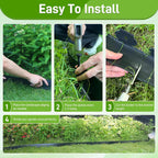 2 Inch x 50FT Landscape Edging Border with 45 Anchoring Spikes, No Dig Garden Border Edging Kit, Plastic Lawn Edging Border for Landscaping Garden Flower Beds Lawn Yard Paver Pathway, Black