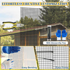 Sunnyglade Hardware Cloth, 1/2 Inch 48" x 100 ft Black Vinyl Metal Mesh Roll, 19 Gauges Chicken Wire Fence Roll, Welded Wire Fencing PVC Coated Wire Fence Rolls for Chicken Coop, Poultry (Black)