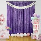 Sugargirl Purple Sequin Backdrop Curtain 4 Panels 2FTx8FT Glitter Purple Background Drapes Sparkle Photography Backdrop for Party Wedding Birthday Wall Decoration