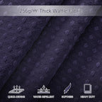 Purple Shower Curtain - Waffle Weave Fabric Heavy Duty Shower Curtain for Bathroom, Water Repellent Weighted 256GSM Hotel Quality Machine Washable Bath Curtains with 12 Hooks, 72Wx72H