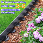 Landscape Edging, 1.5" x 80' Plastic Garden Edging with 100 Pcs Metal Spikes, Flexible Garden Border for Lawn, Landscaping, Flower Beds