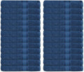 Casa Lino Face Towels & Body Wash Cloths for Showering - 100% Cotton Wash Cloths for Bathroom - Highly Absorbent & Quick Drying Washcloth Set - Cotton Washcloths 24 Pack (12" x 12") - (Cobalt Blue)