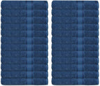 Casa Lino Face Towels & Body Wash Cloths for Showering - 100% Cotton Wash Cloths for Bathroom - Highly Absorbent & Quick Drying Washcloth Set - Cotton Washcloths 24 Pack (12" x 12") - (Cobalt Blue)