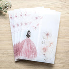 PONATIA 50 PCS Vellum Jackets for 5x7 Invitations - 135GSM Pink Girl Vellum Jacket Sleeves - Butterfly Quinceanera Invitations Wraps for XV Anos