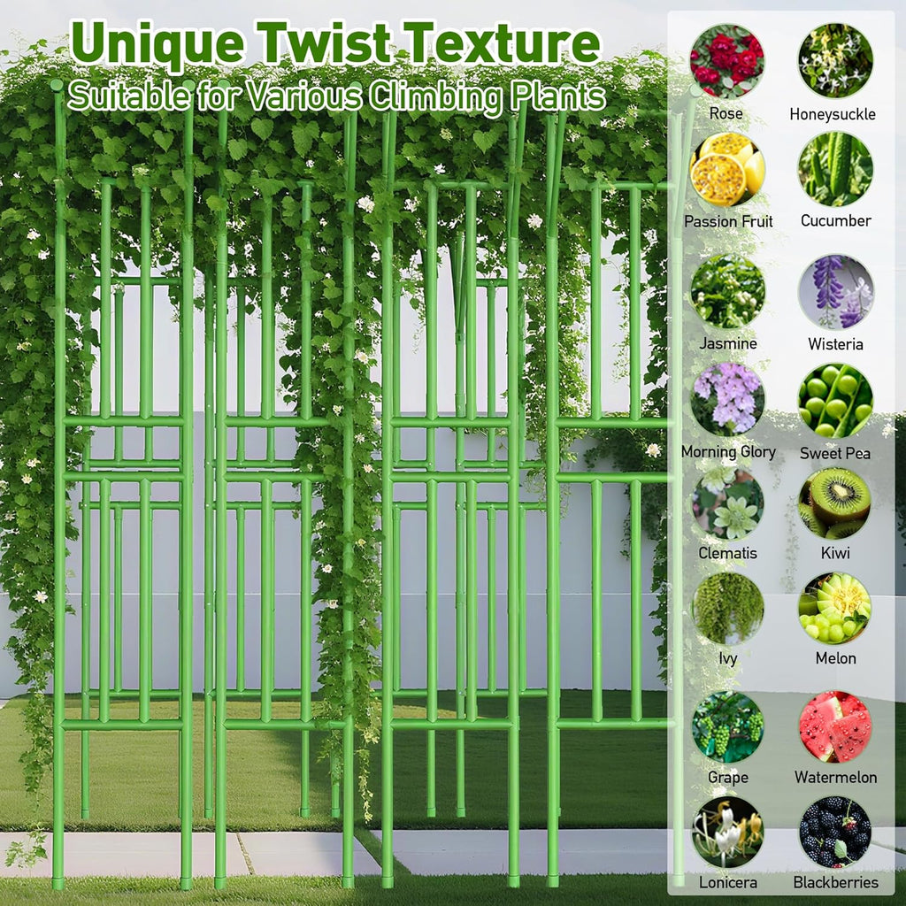 Flat Top Garden Arch Trellis 11FT x 9FT, Super Large Arbor Trellis for Climbing Plants Outdoor 141.7in x 108in x 19.7in, Metal Garden Frame for Backyard, Lawn, Archway, Wedding Decoration, Patio Green
