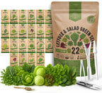 Organo Republic 22 Lettuce & Salad Greens Seeds Variety Pack 24,700+ Non-GMO Heirloom Lettuce Seeds for Indoor & Outdoor Garden, Hydroponics, Aerogarden - Arugula, Kale, Spinach, Swiss Chard, Lettuce