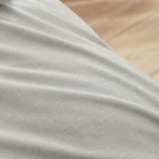 BESTOUCH Duvet Cover Set 100% Washed Cotton Linen Feel Super Soft Comfortable Chic Lightweight 3 PCs Home Bedding Set Solid Light Grey Oversized Full