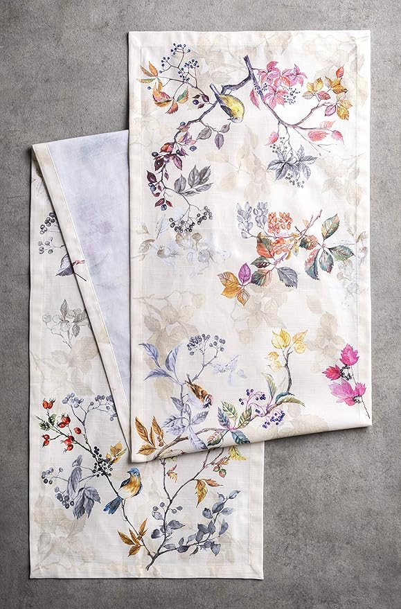 Maison d' Hermine Table Runner 100% Cotton Single Layer Table Runners 48 inches Long for Thanksgiving Christmas Decorations Home Kitchen Dining Party Wedding (Equinoxe - Beige, 14.5" x 48")