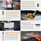 Griddle Accessories Kit for Blackstone – 14 PCS Flat Top Grill Tools Set with Stainless Steel Spatulas, Scraper & Bottles, Carry Bag Included – Outdoor BBQ Gift for Men