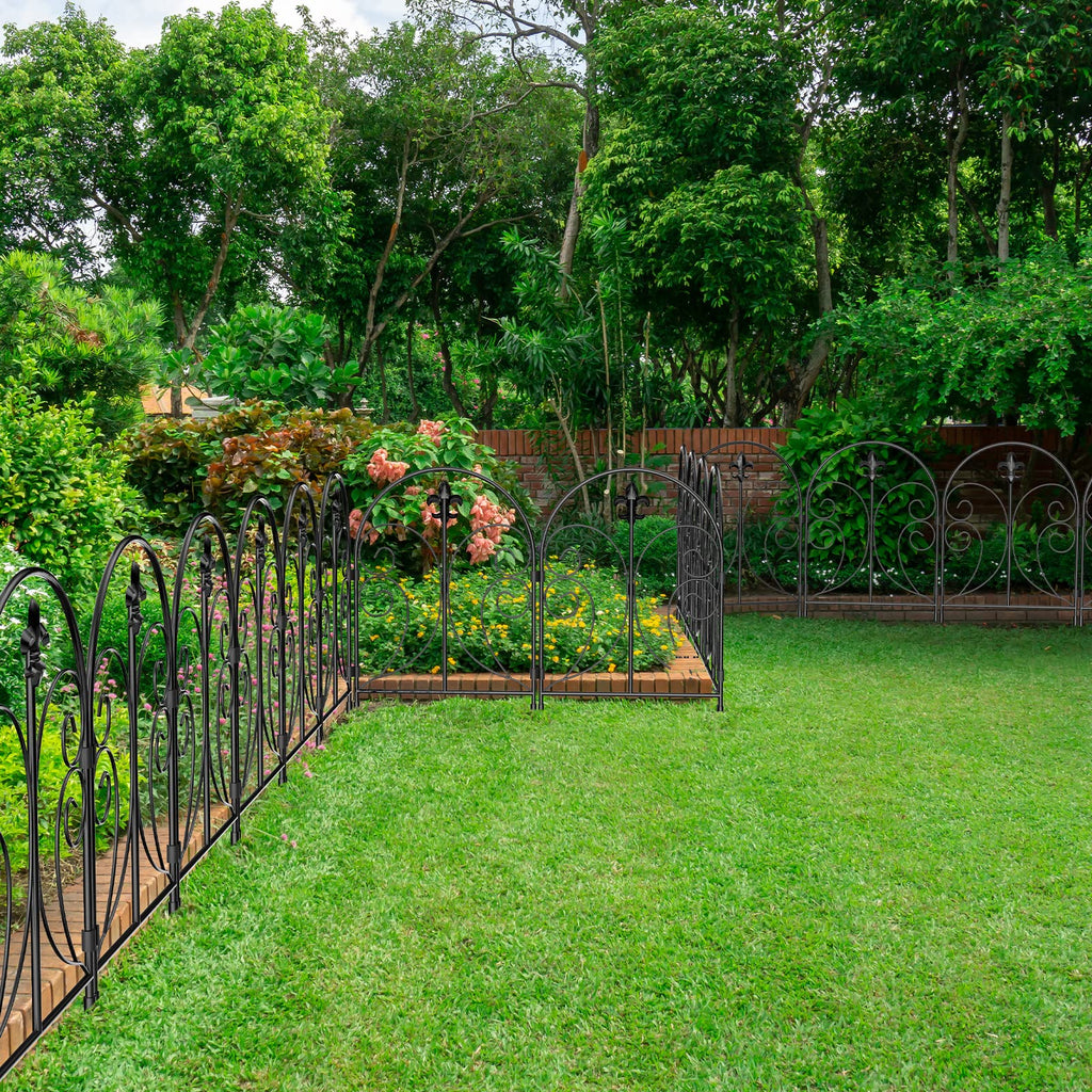 Decorative Garden Fence 10 Pack, Total 24in(H)x10ft(L) Animal Barrier Fence
