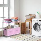 Simple Houseware 3-Tier Closet Storage with 2 Drawers, Pink