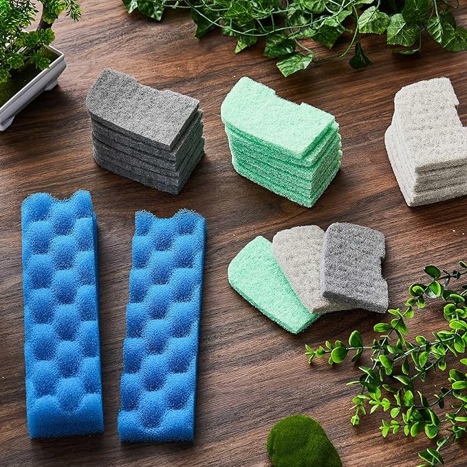 20 Pcs Aquarium Filters Replacement Filter Media Kits Compatible with Fluval 406/407, Including 2 Biological Foams, 6 Ammonia / 6 Phosphate / 6 Nitrite Remover