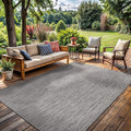 Washable Indoor Outdoor Rug 9x12 Weather Resistant Area Rugs Modern Solid for Porch Deck Balcony Backyard Patio Outside Carpet (9 X 12 Silver Grey)