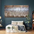 Large Brown Dandelion Canvas Wall Art for Living Room - Tree Theme Picture Modern Framed Prints Artwork Ready to Hang for Bedroom Home Decor - Size 24x48 IN