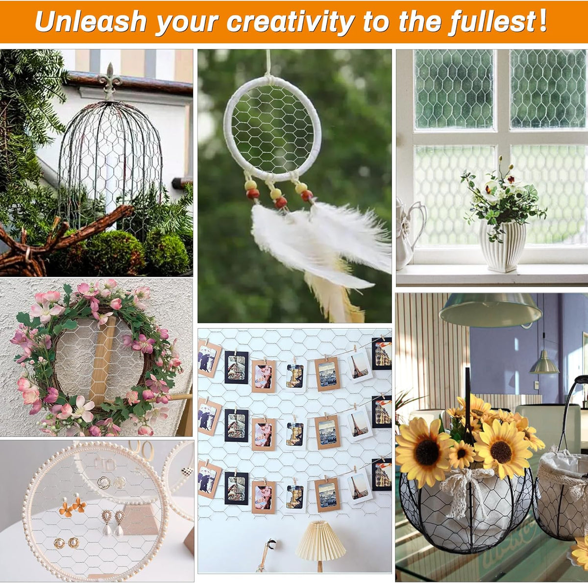Sliver Chicken Wire 18 inch(H) x 100 ft(L), Anti-Rust Hexagonal Galvanized Metal Garden Netting for Floral Arrangements, Powder Coated Chicken Wire Coop for Crafts Plant Protector Pet Rabbits Fencing