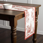 Maison d' Hermine Table Runner 100% Cotton Single Layer Table Runners 48 inches Long for Thanksgiving Christmas Decorations Home Kitchen Dining Party Wedding (Holy Jouy - Red, 14.5" x 48")