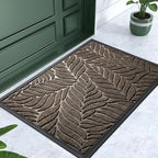 Yimobra Front Door Mat Outdoor Indoor, 29.5x17 All-Season Waterproof Welcome Mat, All-Weather Outside Entrance Mat, Non-Slip Patio Porch Doormat, Low Profile, Fade Resistant, Brown