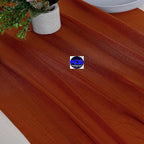 MDS 2 Pack 14ft Chiffon Table Runner 29 x 170 Inches Sheer Wedding Runner Romantic Rustic Table Runner for Wedding Decorations, Birthday Parties, Bridal Shower Party Arch Decor - Terracotta