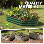 Pattiumo Galvanized Raised Garden Bed 6x3x1 FT, Oval Metal Raised Garden Bed Outdoor Planter Box with Open Bottom, Rust-Resistant Steel Garden Bed for Vegetables Herbs Flowers, Easy Assembly