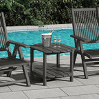 Small Outdoor Side Tables Modern 2-Tier Adirondack Table Rustic End Table HDPE Storage Shelf Industrial Corner Rectangle Coffee Table for Patio Garden Balcony Backyard Pool Farmhouse Home Grey