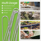 12 Inch Landscape Staples, 25 Pack Galvanized Landscape Stakes Heavy Duty 8 Gauge U-Shaped Garden Stakes, Ground Stakes for Weed Barrier Fabric, Irrigation Tubing, Fence, Outdoor Decorations