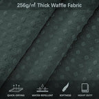 Long Stormy Weather Fabric Shower Curtain - Waffle Textured Tall Heavy Duty Cloth Shower Curtains for Bathroom, 256GSM Large Hotel Spa Luxury Bath Curtain Set with 12 Hooks(72Wx78H, Stormy Weather)