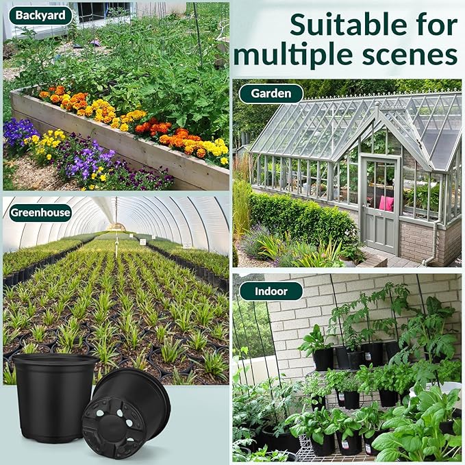 110 Pcs Small Plastic Palnt Pot, 4 5 6 Inch Nursery Pots with Drainage, Seedlings Starter Pots for Plants, Great for Herbs, Cuttings, and Starter Plants (110 pcs, 4 inch)