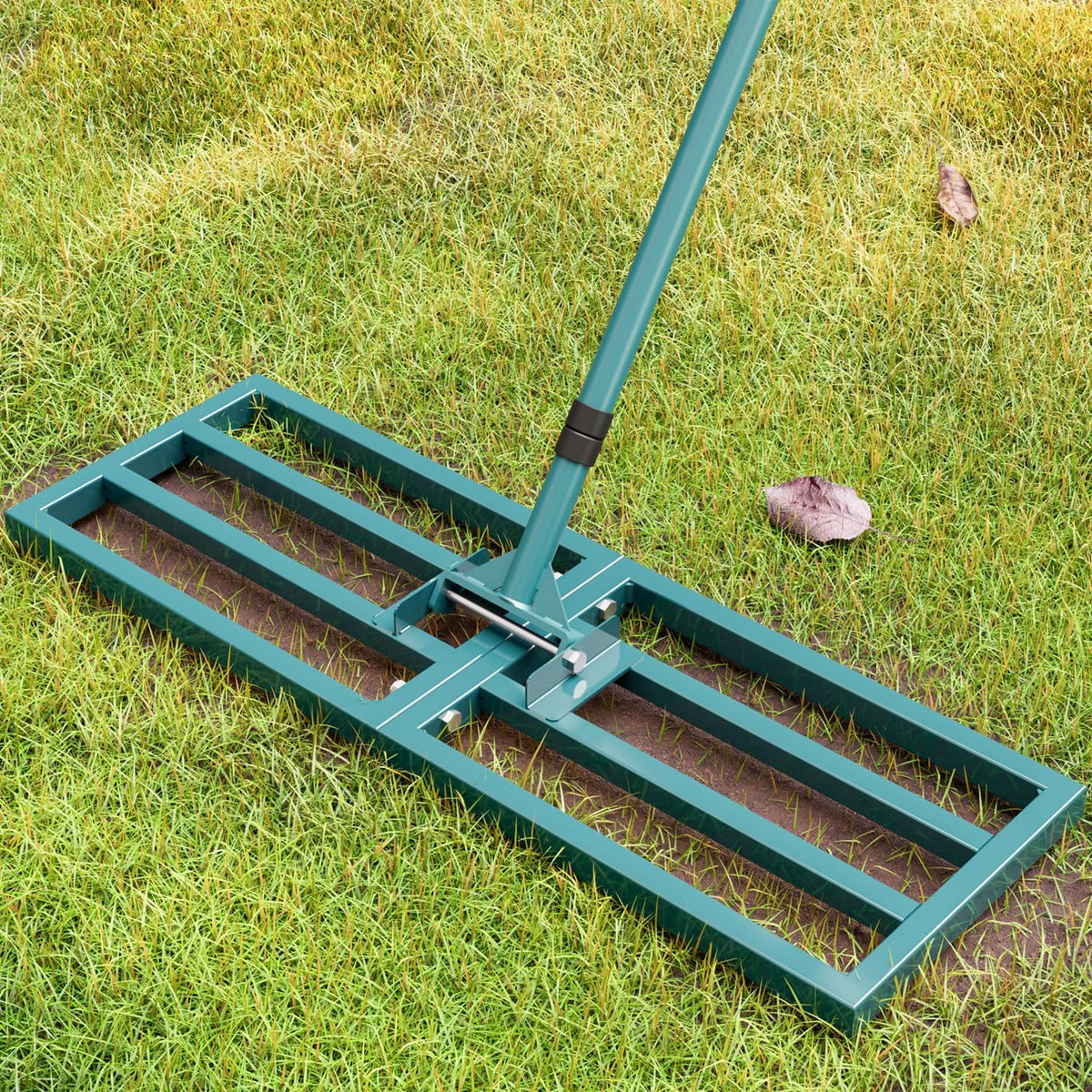 Lawn Leveling Rake Heavy Duty Stainless Steel Lawn Leveling Tool 30”x10” with 78” Adjustable Long Handle Leveling Rake for Soil,Ground,Backyard,Golf Field,Garden Tools Grass Seed Landscaping