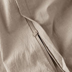 JIYUAN 100% Washed Cotton Duvet Cover Set 3 Pieces Queen, 1 Duvet Cover 90x90 Inches(Comforter Not Included) and 2 Pillowcases,Linen Feel Bedding Set Comfy and Breathable, Heathered Warm Taupe