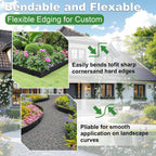 Steel Landscape Edging 6-Pack, 10" H X 40" L Bendable Metal Edging for Landscaping, No-Dig Metal Landscaping Edging for Yard, Lawn Edge, Pathway & Flower Beds (20Ft Total)